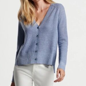 Peter Millar Women's V-Neck Sweater in Soft Blue